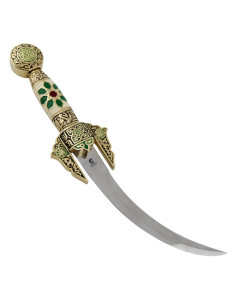 Curved Arab dagger decorated with sheath, 34 cms. 2
