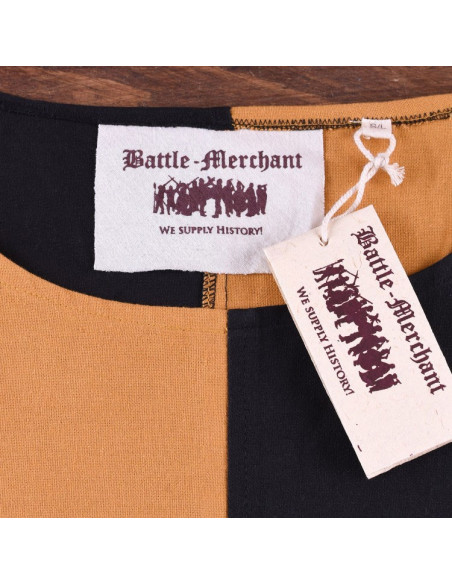Medieval Quartered Surcoat mustard yellow-black