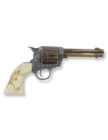 Colt 45 PeaceMaker revolver, buffalo grip, 27 cms.