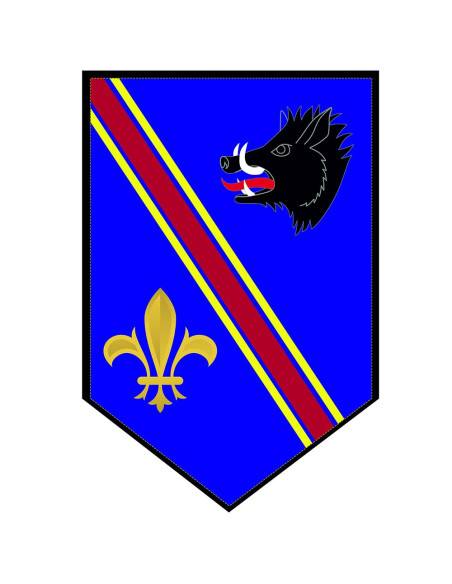 Medieval Wild Boar Banner with Fleur de Lis