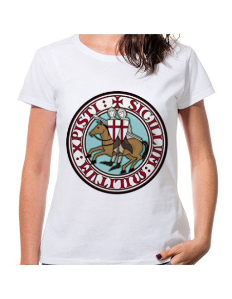White Woman T-shirt Knights Templar, short sleeve
