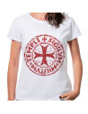 White Women's T-shirt Cross Templars, short sleeve