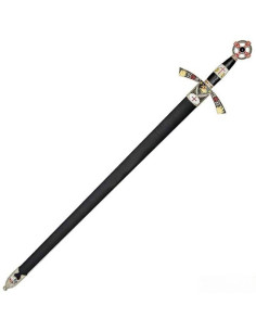 Templar sword decorated silver, with scabbard