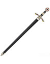 Templar sword decorated silver, with scabbard