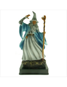 Magician Merlin miniature casting spell, 25 cms.