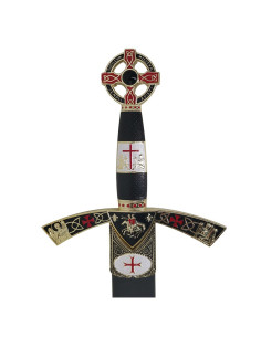 Golden decorated Templar sword, with scabbard 2