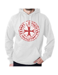 White Sweatshirt Knights Templar with Hood