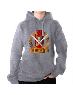 Gray Roman Legions Sweatshirt, SPQR, with Hood 2