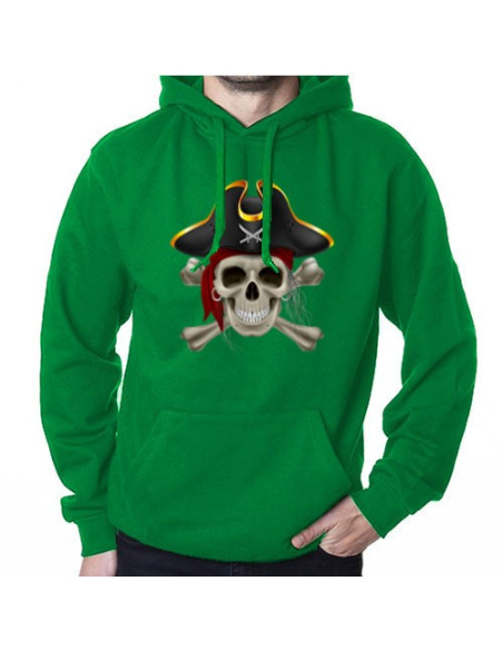Green Pirate Sweatshirt, with Hood