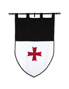 Templar banner, black and white