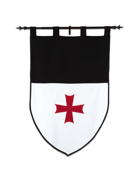 Templar banner, black and white