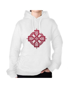 White Trisqueta Celtic Sweatshirt with Hood