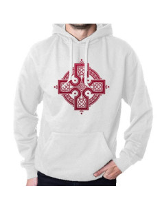 White Trisqueta Celtic Sweatshirt with Hood 2