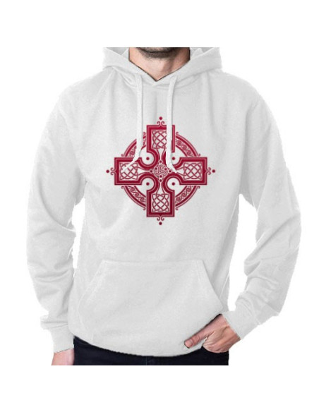 White Trisqueta Celtic Sweatshirt with Hood