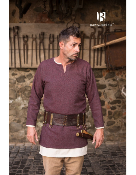 Tyr short tunic, burgundy-grey
