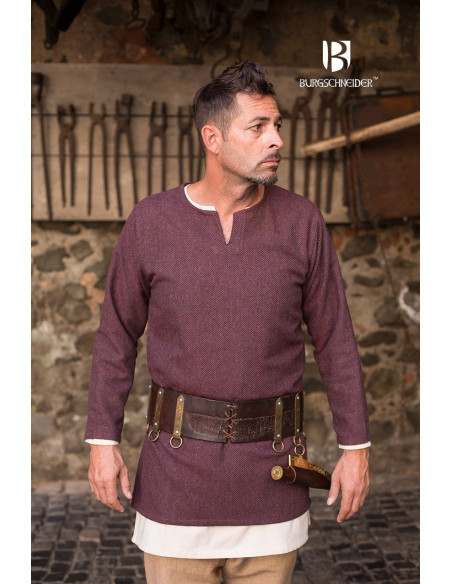 Tyr short tunic, burgundy-grey