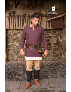 Tyr short tunic, burgundy-grey