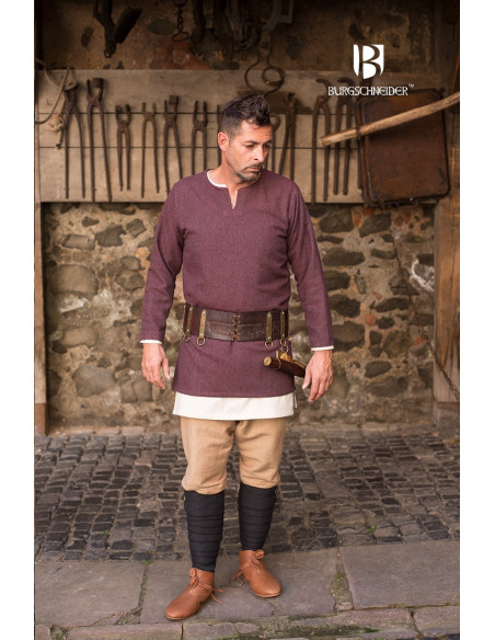 Tyr short tunic, burgundy-grey