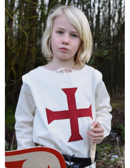 Templar child tabard, natural white