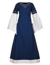 Medieval dress Alvina, blue-white