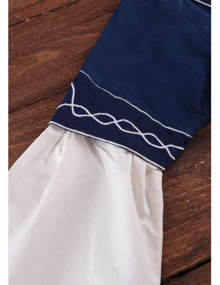 Medieval dress Alvina, blue-white