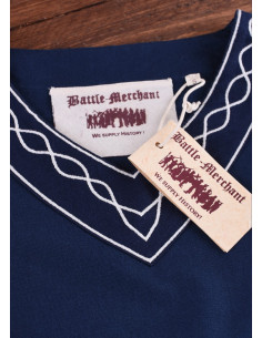 Medieval dress Alvina, blue-white
