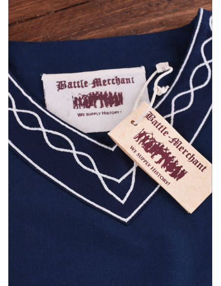 Medieval dress Alvina, blue-white