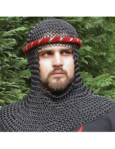 Medieval black steel coif