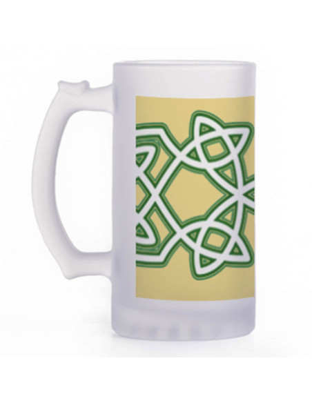 Celtic Knots Beer Mug, translucent glass