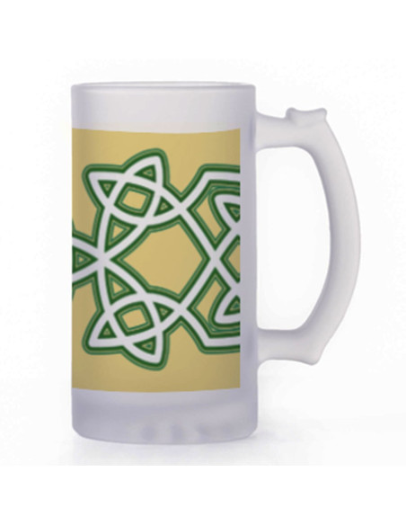Celtic Knots Beer Mug, translucent glass