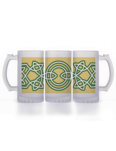 Celtic Knots Beer Mug, translucent glass