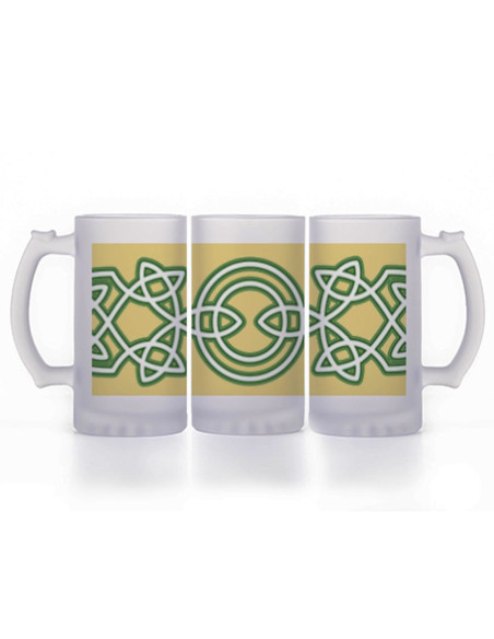 Celtic Knots Beer Mug, translucent glass