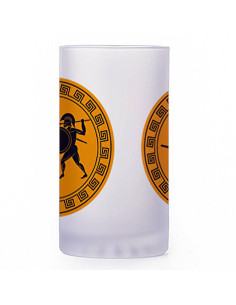 Beer mug Greek fighters, translucent glass 2