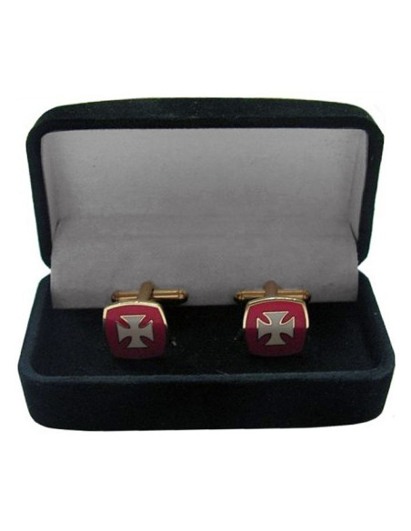 Enamelled Templar Cross Cufflinks