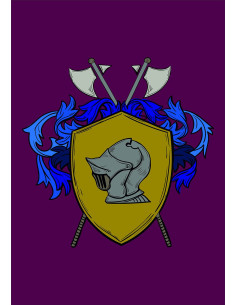 Medieval banner Heraldic Shield helmet and spears
