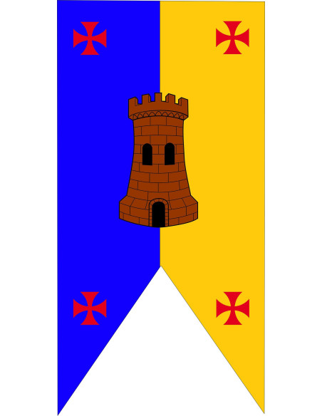 Medieval Bicolor Castle Banner with...