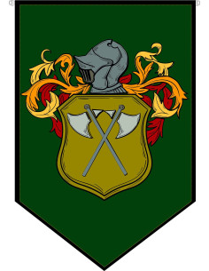 Medieval banner Heraldic Shield helmet with spears