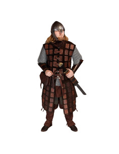 Osric brigandine in brown leather