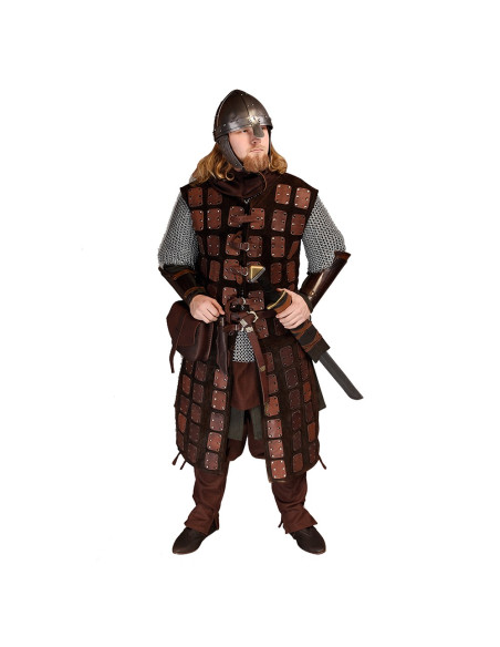 Osric brigandine in brown leather