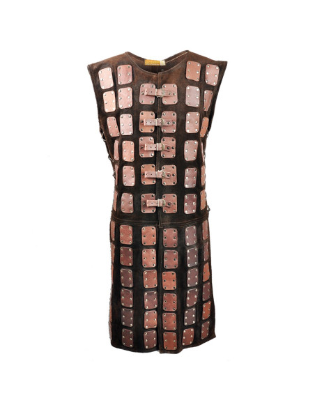 Osric brigandine in brown leather