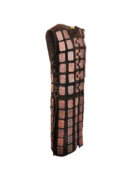 Osric brigandine in brown leather