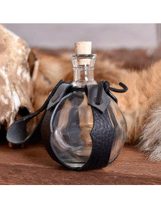 Glass bottle Bomb with leather baldric
