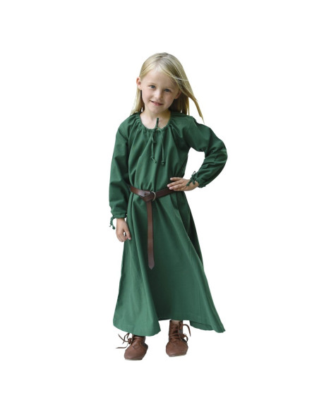 Green Viking dress Ana, girl