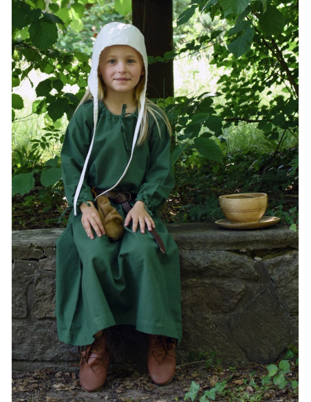 Green Viking dress Ana, girl