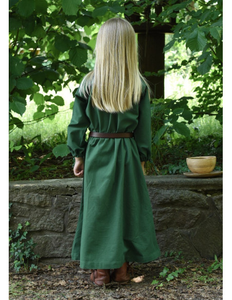 Green Viking dress Ana, girl