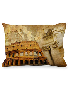 Roman Emperor Rectangular Cushion next to Colosseum
