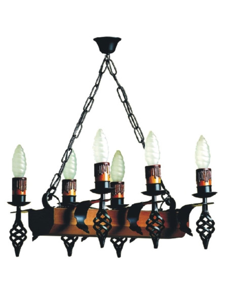 Medieval wrought iron lamp trunk with...