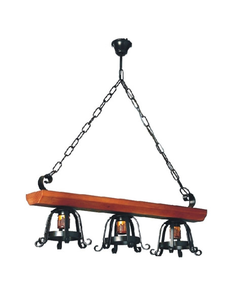 Medieval wrought iron lamp, several...