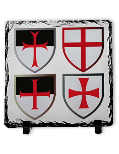 Knights Templar Crosses on Slate Stone (20x20 cms.)