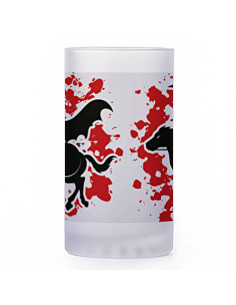 Beer mug Greek warriors, translucent glass 2